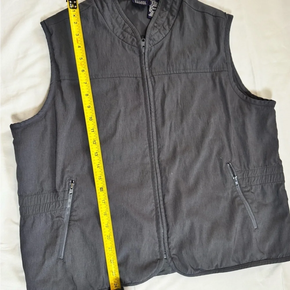 Hillard & Hanson Gray Quilted Vest with Stand-Up Collar